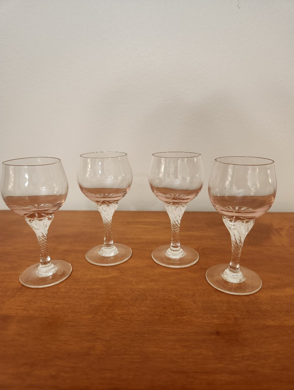 Vintage Sasaki Crystal Coronation Pink Cordials - Set Of Four